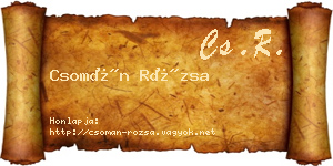 Csomán Rózsa névjegykártya